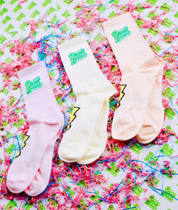 (3) YELLOW/PEACH/PURPLE pastel sock 2025 COLLECTION