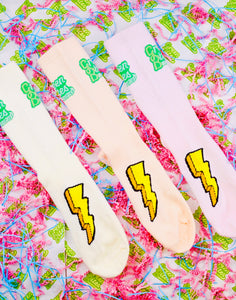 (3) YELLOW/PEACH/PURPLE pastel sock 2025 COLLECTION